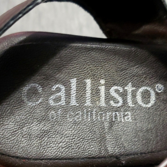 Y2K Early 2000's Callisto Strappy Chocolate Brown Faux Leather Wedge Heels - Picture 10 of 17